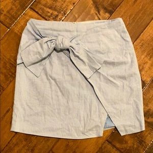 White/blue striped mini skirt